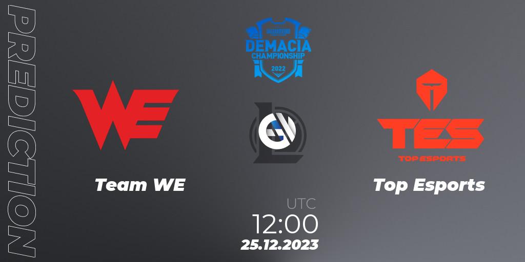 Team WE - Top Esports: Maç tahminleri. 25.12.2023 at 13:00, LoL, Demacia Cup 2023 Group Stage