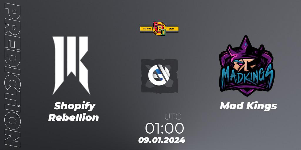 Shopify Rebellion - Mad Kings: Maç tahminleri. 09.01.24, Dota 2, BetBoom Dacha Dubai 2024: NA and SA Closed Qualifier