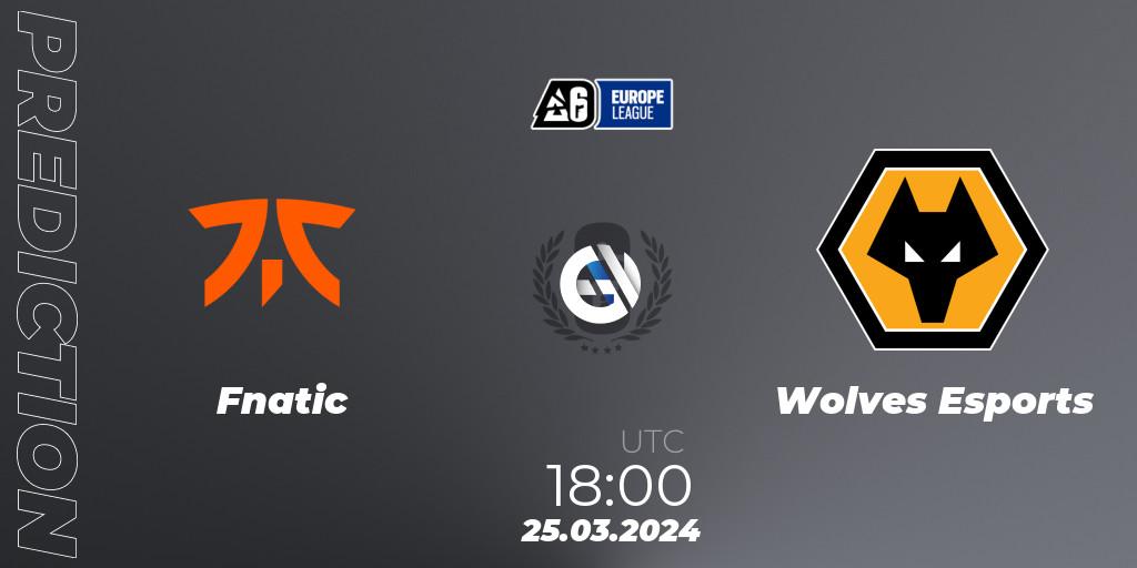 Fnatic - Wolves Esports: Maç tahminleri. 25.03.24, Rainbow Six, Europe League 2024 - Stage 1
