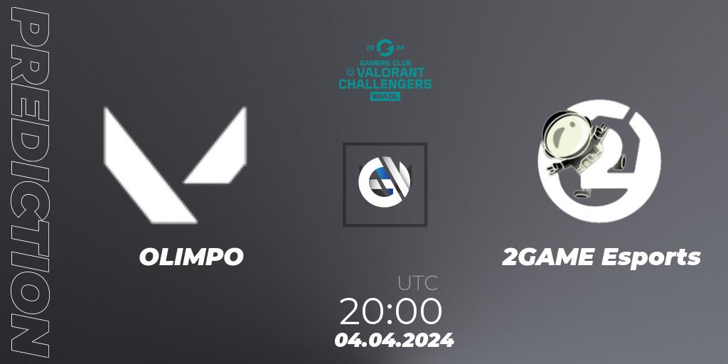 OLIMPO - 2GAME Esports: Maç tahminleri. 04.04.2024 at 20:00, VALORANT, VALORANT Challengers Brazil 2024: Split 1