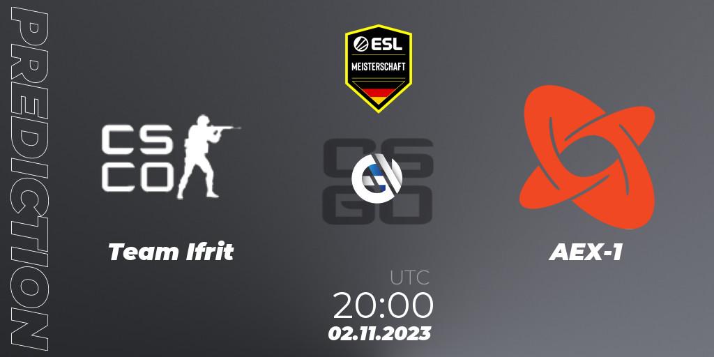 Team Ifrit - AEX-1: Maç tahminleri. 02.11.2023 at 20:00, Counter-Strike (CS2), ESL Meisterschaft: Autumn 2023