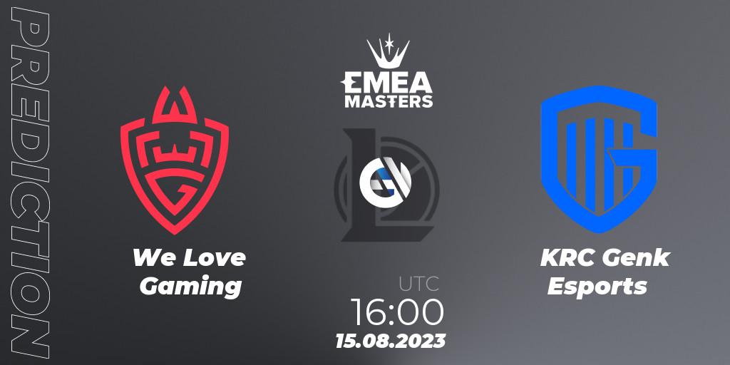 We Love Gaming - KRC Genk Esports: Maç tahminleri. 15.08.23, LoL, EMEA Masters Summer 2023