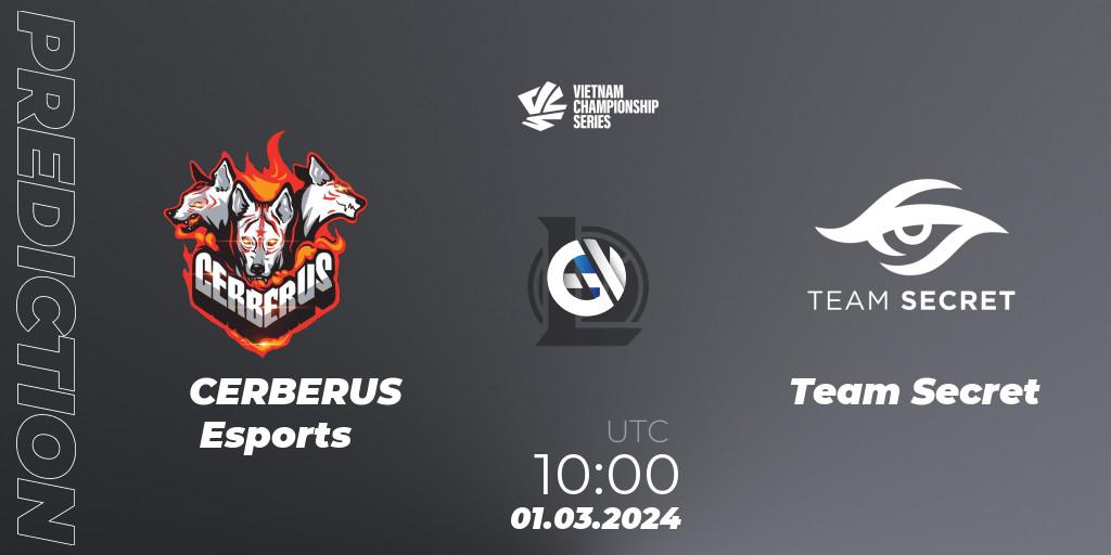 CERBERUS Esports - Team Secret: Maç tahminleri. 01.03.24, LoL, VCS Dawn 2024 - Group Stage