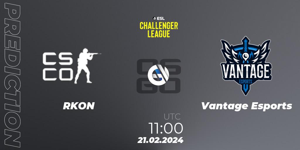 RKON - Vantage Esports: Maç tahminleri. 27.02.2024 at 10:00, Counter-Strike (CS2), ESL Challenger League Season 47: Oceania