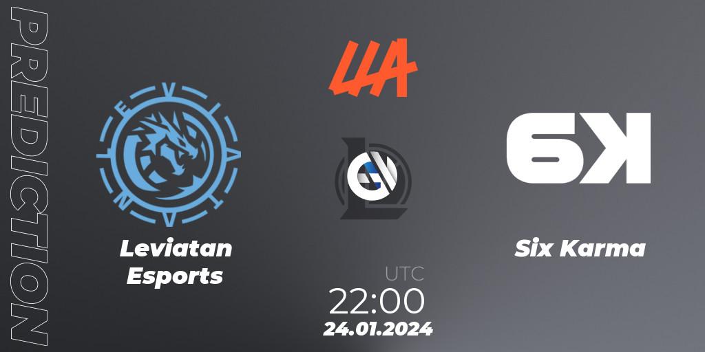Leviatan Esports - Six Karma: Maç tahminleri. 24.01.2024 at 22:00, LoL, LLA 2024 Opening Group Stage