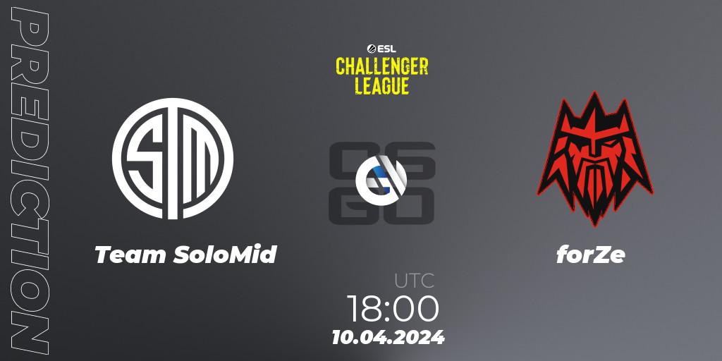 Team SoloMid - forZe: Maç tahminleri. 10.04.24, CS2 (CS:GO), ESL Challenger League Season 47: Europe