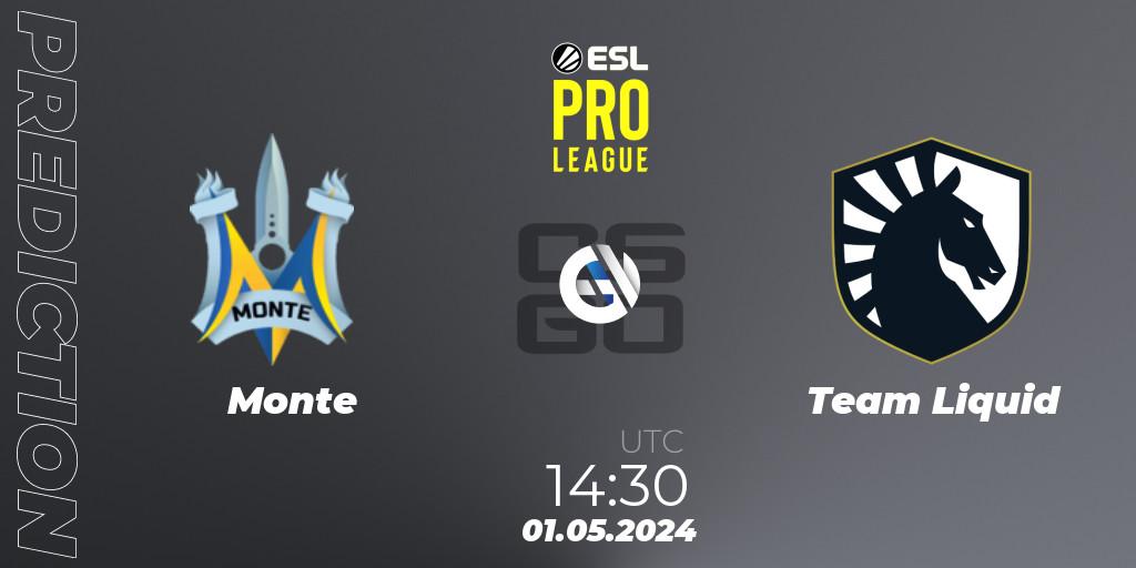 Monte - Team Liquid: Maç tahminleri. 01.05.24, CS2 (CS:GO), ESL Pro League Season 19