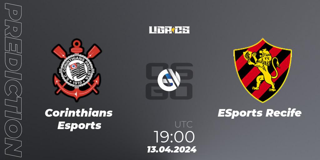 Corinthians Esports - ESports Recife: Maç tahminleri. 13.04.24, CS2 (CS:GO), LIGA CS: Summer 2024