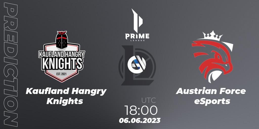 Kaufland Hangry Knights - Austrian Force eSports: Maç tahminleri. 06.06.2023 at 18:00, LoL, Prime League 2nd Division Summer 2023