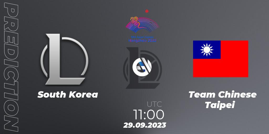 Korea Team - Team Chinese Taipei: Maç tahminleri. 29.09.2023 at 11:00, LoL, 2022 Asian Games