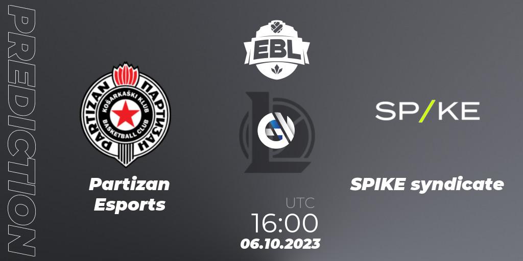 Partizan Esports - SPIKE syndicate: Maç tahminleri. 06.10.2023 at 16:00, LoL, Esports Balkan League Pro-Am 2023
