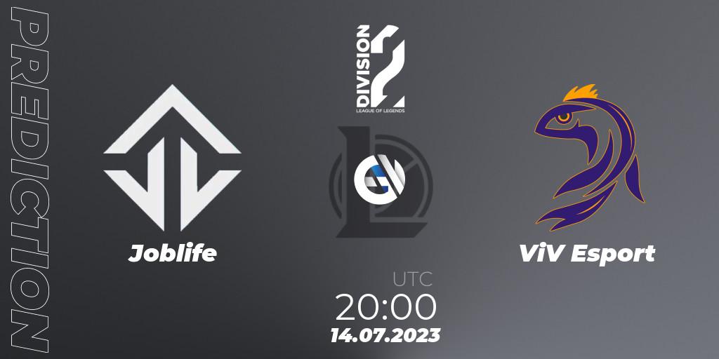 Joblife - ViV Esport: Maç tahminleri. 14.07.2023 at 20:00, LoL, LFL Division 2 Summer 2023 - Group Stage