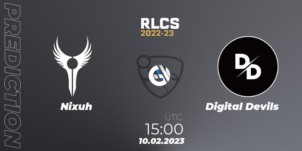 Nixuh - Digital Devils: Maç tahminleri. 10.02.2023 at 15:00, Rocket League, RLCS 2022-23 - Winter: Sub-Saharan Africa Regional 2 - Winter Cup