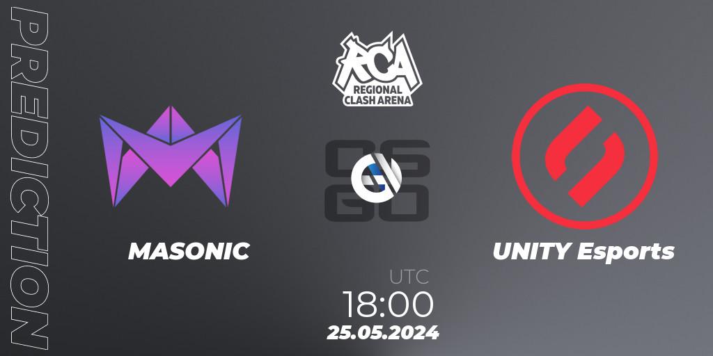 MASONIC - UNITY Esports: Maç tahminleri. 25.05.2024 at 18:00, Counter-Strike (CS2), Regional Clash Arena Europe: Closed Qualifier