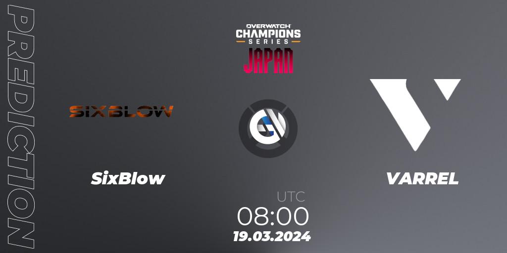SixBlow - VARREL: Maç tahminleri. 19.03.2024 at 09:00, Overwatch, Overwatch Champions Series 2024 - Stage 1 Japan
