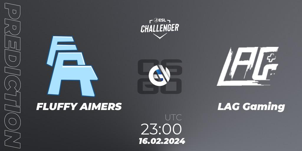 FLUFFY AIMERS - LAG Gaming: Maç tahminleri. 16.02.2024 at 23:10, Counter-Strike (CS2), ESL Challenger #56: North American Open Qualifier