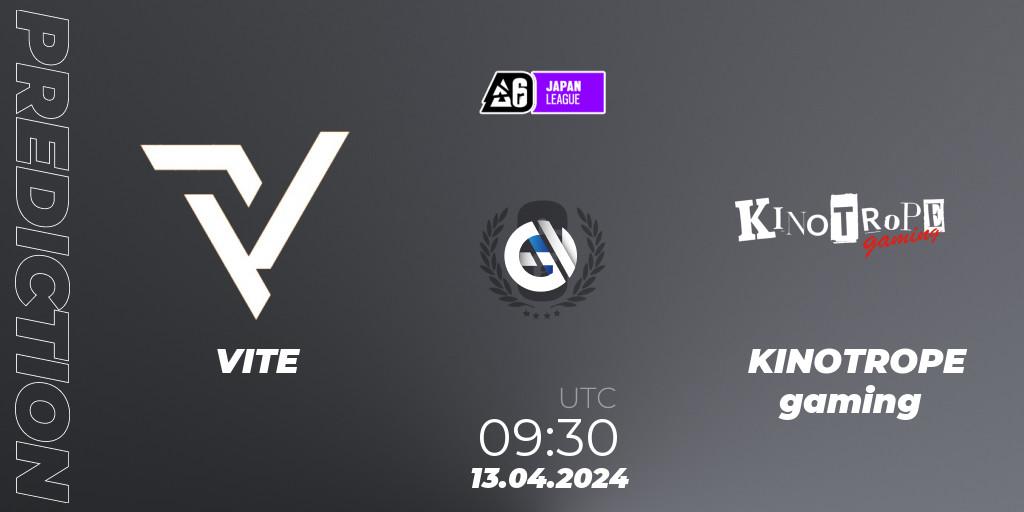 VITE - KINOTROPE gaming: Maç tahminleri. 13.04.2024 at 09:30, Rainbow Six, Japan League 2024 - Stage 1