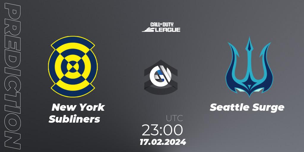 New York Subliners - Seattle Surge: Maç tahminleri. 17.02.2024 at 23:00, Call of Duty, Call of Duty League 2024: Stage 2 Major Qualifiers