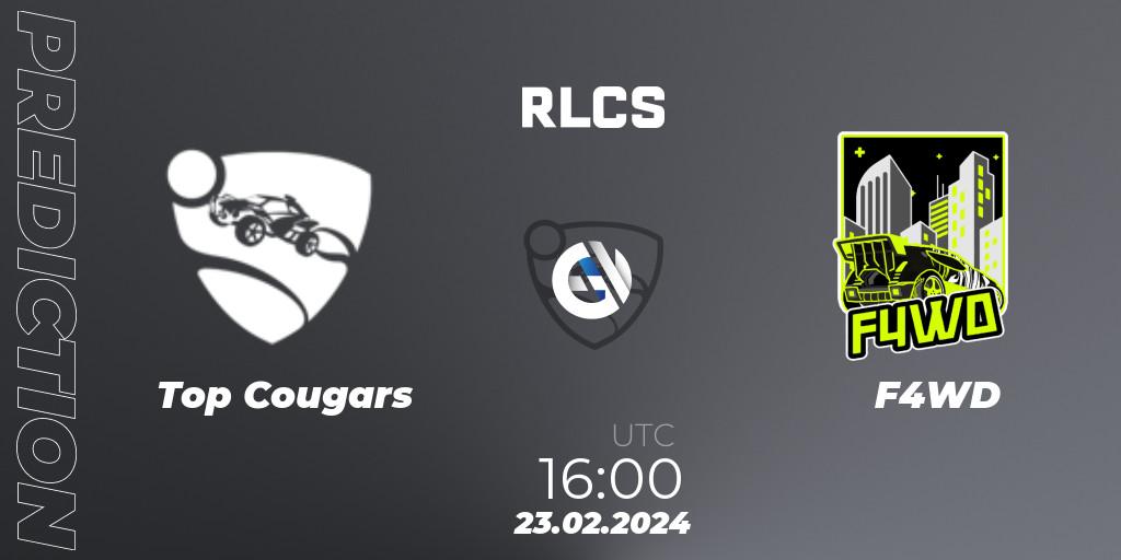 Top Cougars - F4WD: Maç tahminleri. 23.02.2024 at 16:00, Rocket League, RLCS 2024 - Major 1: Europe Open Qualifier 2