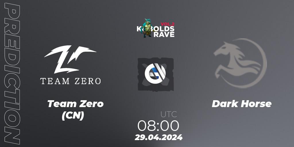Team Zero (CN) - Dark Horse: Maç tahminleri. 29.04.2024 at 08:00, Dota 2, Cringe Station Kobolds Rave 2