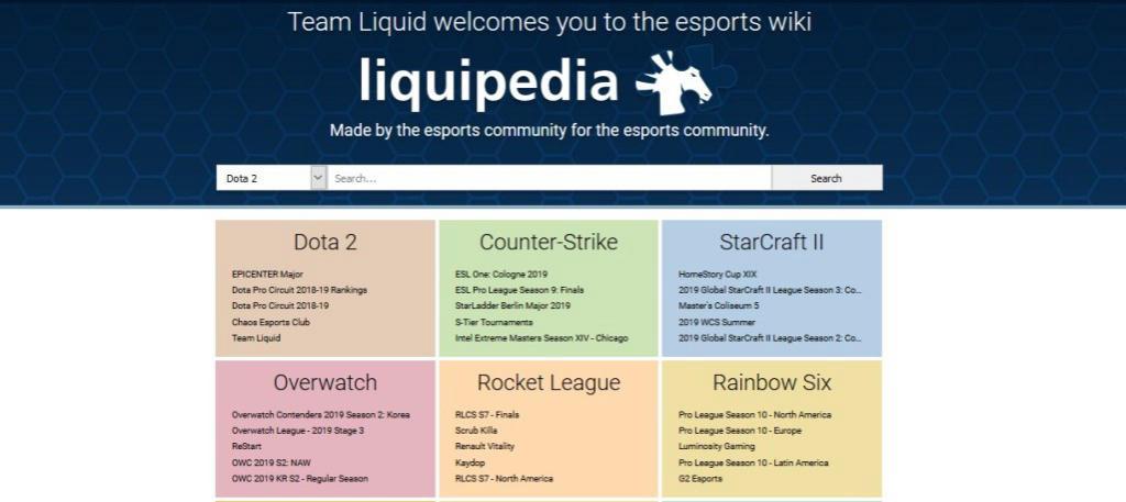 Site  liquipedia.net  - espor dünyasında gezgin
