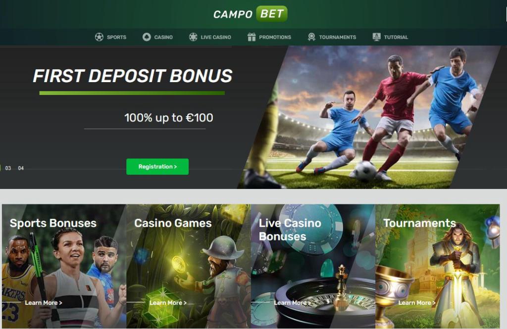 Overview of the possibilities of the bookmaker CampoBet