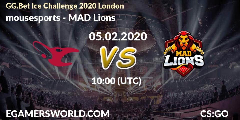 mousesports - MAD Lions: Maç tahminleri. 05.02.20, CS2 (CS:GO), GG.Bet Ice Challenge 2020 London