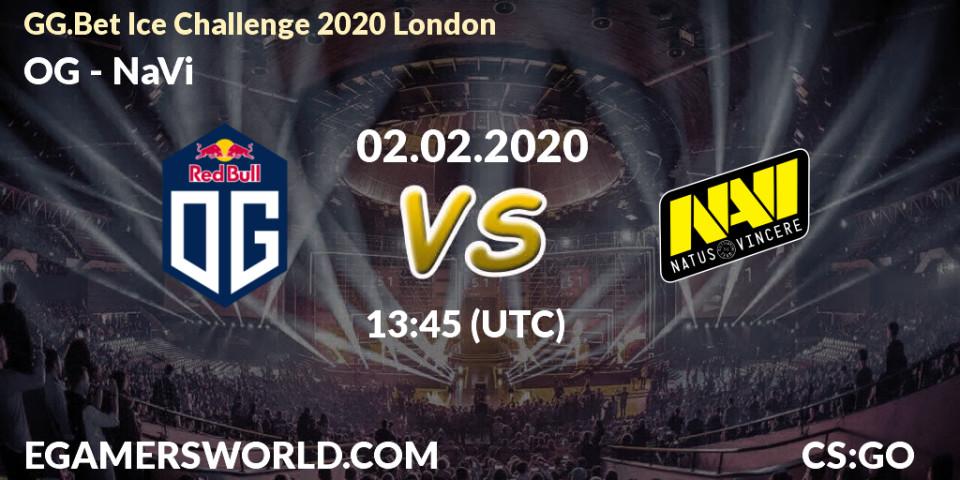 OG - NaVi: Maç tahminleri. 02.02.20, CS2 (CS:GO), GG.Bet Ice Challenge 2020 London