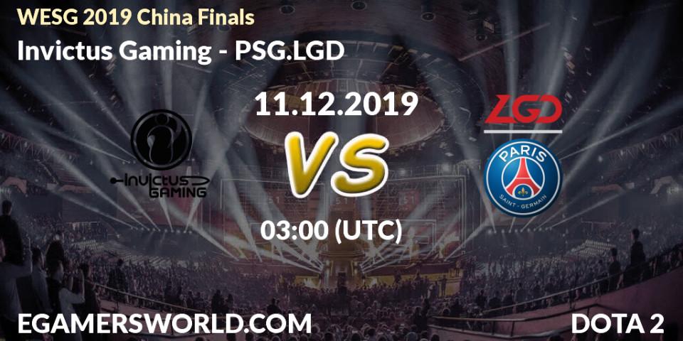 Invictus Gaming - PSG.LGD: Maç tahminleri. 11.12.19, Dota 2, WESG 2019 China Finals