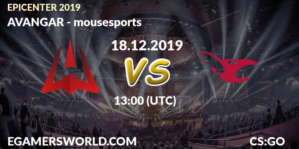 Virtus.pro - mousesports: Maç tahminleri. 18.12.19, CS2 (CS:GO), EPICENTER 2019