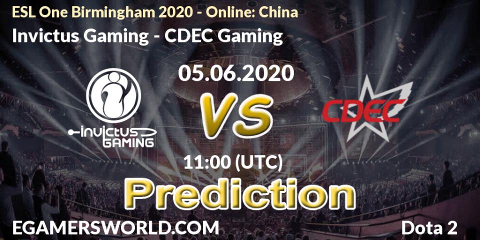 Invictus Gaming - CDEC Gaming: Maç tahminleri. 05.06.20, Dota 2, ESL One Birmingham 2020 - Online: China