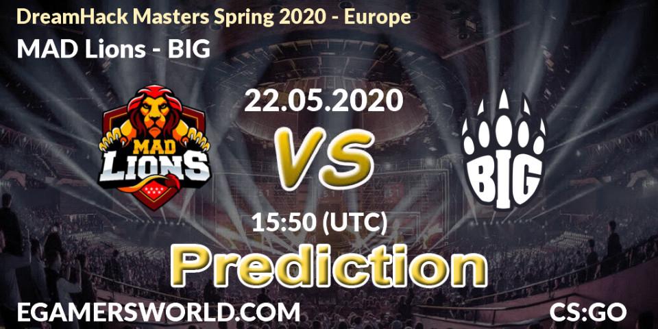 MAD Lions - BIG: Maç tahminleri. 22.05.20, CS2 (CS:GO), DreamHack Masters Spring 2020 - Europe
