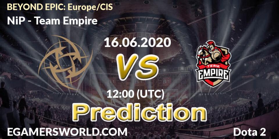 NiP - Team Empire: Maç tahminleri. 16.06.20, Dota 2, BEYOND EPIC: Europe/CIS