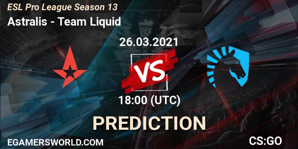 Astralis - Team Liquid: Maç tahminleri. 26.03.21, CS2 (CS:GO), ESL Pro League Season 13