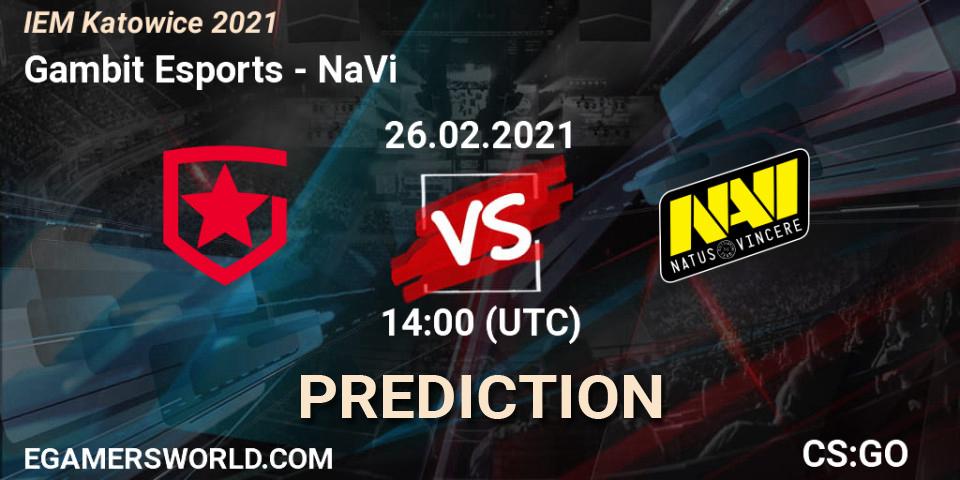 Gambit Esports - NaVi: Maç tahminleri. 26.02.21, CS2 (CS:GO), IEM Katowice 2021