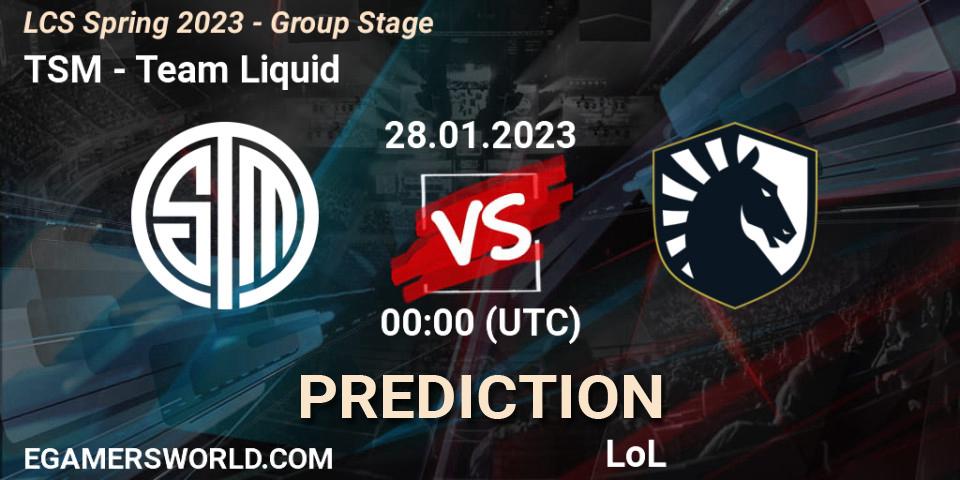 TSM - Team Liquid: Maç tahminleri. 28.01.23, LoL, LCS Spring 2023 - Group Stage
