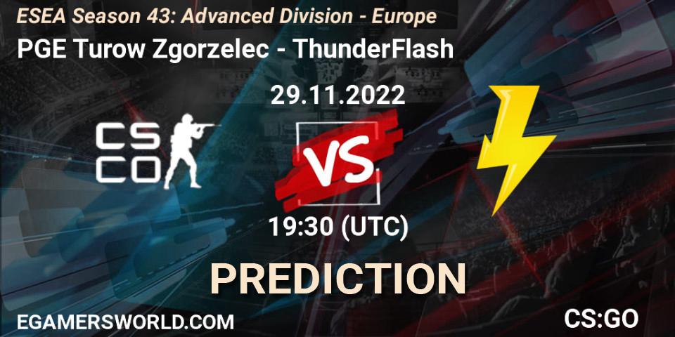 PGE Turow Zgorzelec - ThunderFlash: Maç tahminleri. 29.11.22, CS2 (CS:GO), ESEA Season 43: Advanced Division - Europe