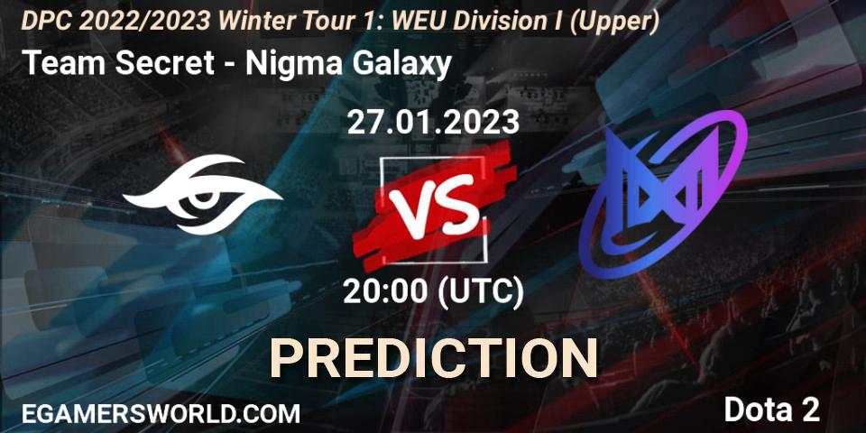 Team Secret - Nigma Galaxy: Maç tahminleri. 27.01.23, Dota 2, DPC 2022/2023 Winter Tour 1: WEU Division I (Upper)