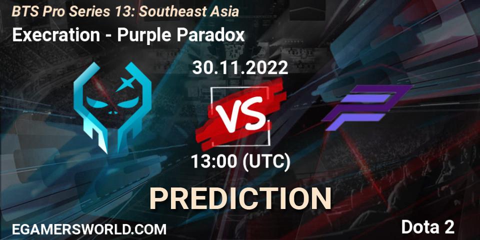 Execration - Purple Paradox: Maç tahminleri. 30.11.22, Dota 2, BTS Pro Series 13: Southeast Asia