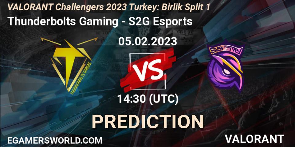 Thunderbolts Gaming - S2G Esports: Maç tahminleri. 05.02.23, VALORANT, VALORANT Challengers 2023 Turkey: Birlik Split 1