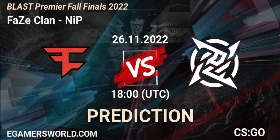 FaZe Clan - NiP: Maç tahminleri. 26.11.22, CS2 (CS:GO), BLAST Premier Fall Finals 2022