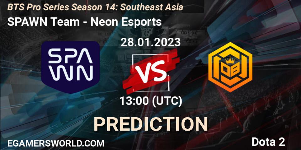 SPAWN Team - Neon Esports: Maç tahminleri. 28.01.23, Dota 2, BTS Pro Series Season 14: Southeast Asia