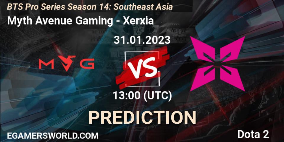 Myth Avenue Gaming - Xerxia: Maç tahminleri. 31.01.23, Dota 2, BTS Pro Series Season 14: Southeast Asia