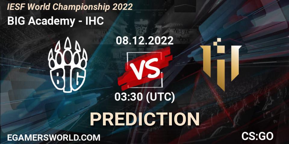 BIG Academy - IHC: Maç tahminleri. 09.12.22, CS2 (CS:GO), IESF World Championship 2022