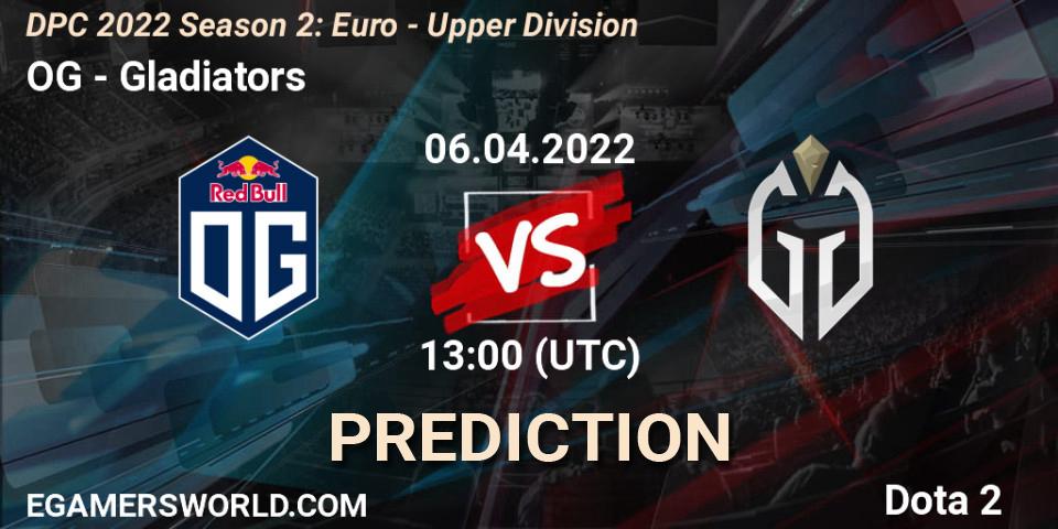 OG - Gladiators: Maç tahminleri. 06.04.22, Dota 2, DPC 2021/2022 Tour 2 (Season 2): WEU (Euro) Divison I (Upper) - DreamLeague Season 17