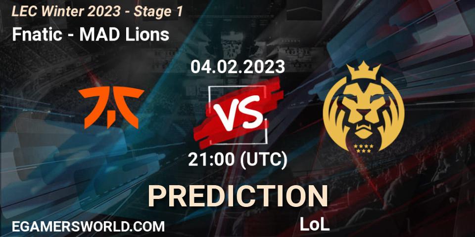 Fnatic - MAD Lions: Maç tahminleri. 04.02.23, LoL, LEC Winter 2023 - Stage 1