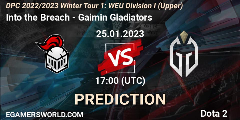 Into the Breach - Gaimin Gladiators: Maç tahminleri. 25.01.23, Dota 2, DPC 2022/2023 Winter Tour 1: WEU Division I (Upper)