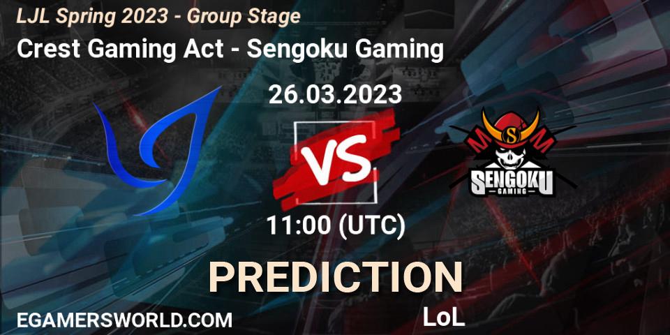 Crest Gaming Act - Sengoku Gaming: Maç tahminleri. 26.03.23, LoL, LJL Spring 2023 - Group Stage
