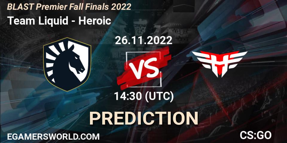 Team Liquid - Heroic: Maç tahminleri. 26.11.22, CS2 (CS:GO), BLAST Premier Fall Finals 2022
