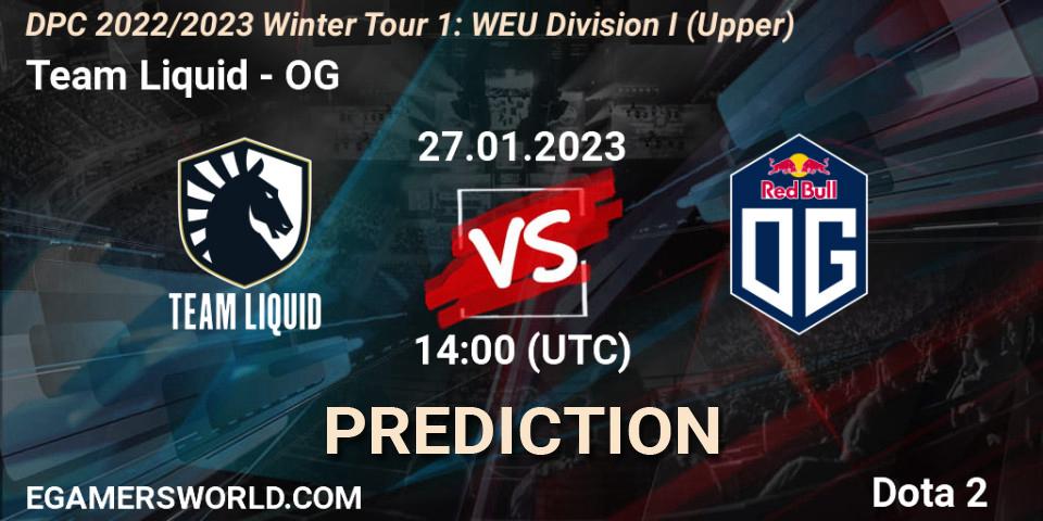 Team Liquid - OG: Maç tahminleri. 27.01.23, Dota 2, DPC 2022/2023 Winter Tour 1: WEU Division I (Upper)